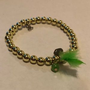 Boho Beaded Bracelet With Feathers